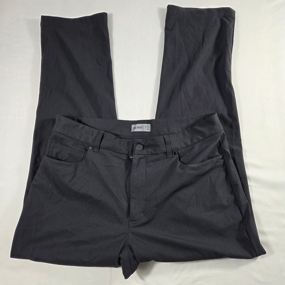 VRST Mens Limitless 5-Pocket Slim Fit Performance Pants Black 34x30